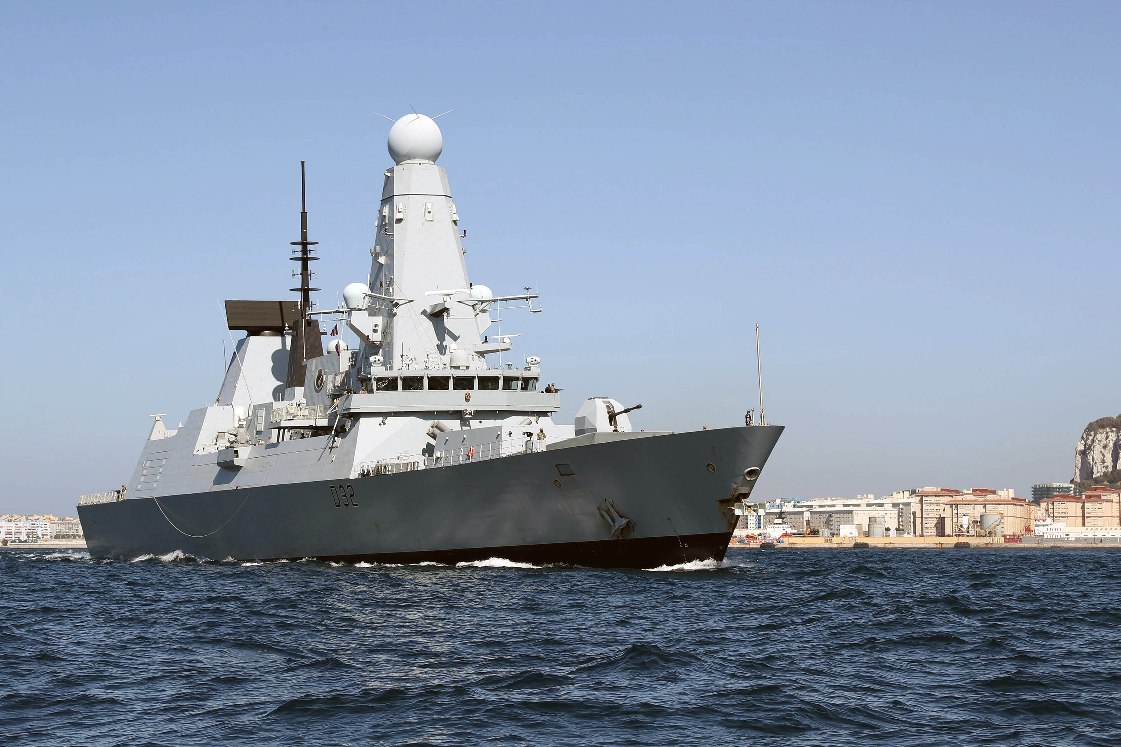 HMS DARING sails in British Gibraltar waters